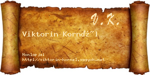 Viktorin Kornél névjegykártya
